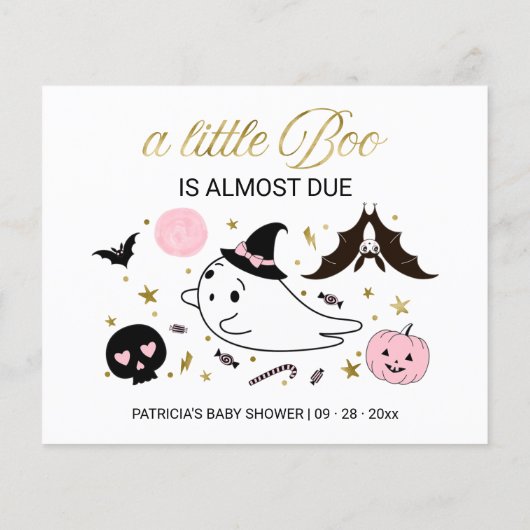 ハロウィーンガールベビーシャワーアドバイスカード (裏面)