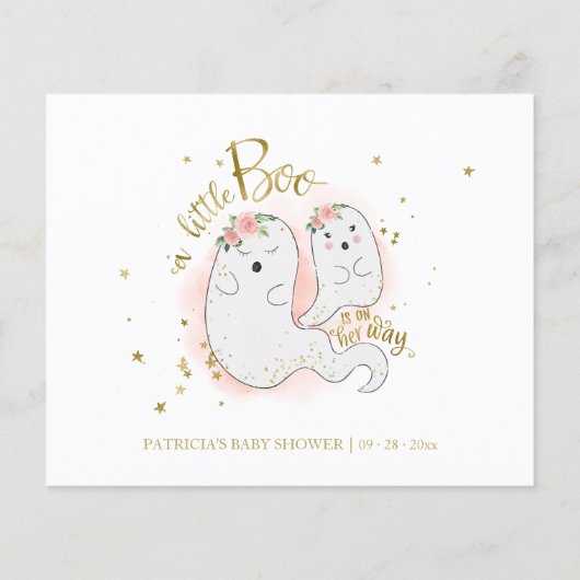 ハロウィーンガールベビーシャワーアドバイスカード (裏面)