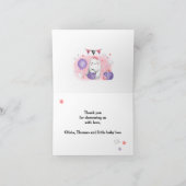 ハロウィーンガールベビーシャワーピンクサンキューカード サンキューカード (内部)