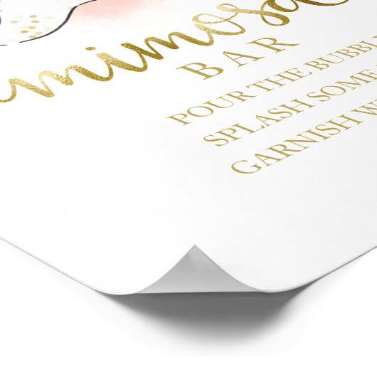 ハロウィーンガールベビーシャワーミモザバーサイン ポスター (角)