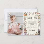 ハロウィーンガール幽霊誕生日写真サンキューカード サンキューカード (正面)