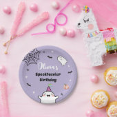 ハロウィーンガール誕生日パープルキュート幽霊 ペーパープレート (パーティー)