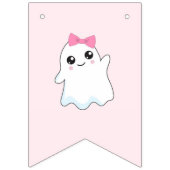 ハロウィーンガール誕生日ピンクカワイイ幽霊 バンティングフラッグ (第1の旗)