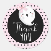 ハロウィーンガール誕生日ピンクブラック ラウンドシール (正面)