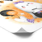 ハロウィーンガール赤ちゃんシャワー小さな幽霊好意サイン ポスター (角)