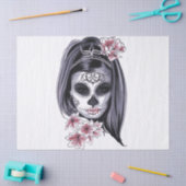 ハロウィーンガール顔メイクアップ花 薄葉紙 (クラフト)