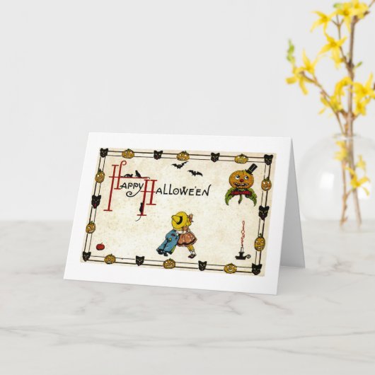 ハロウィーンキス カード (黄色い花)