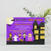 ハロウィーンキッズハロウィーン衣装パーティー招待状 招待状 (スタンド正面)