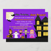 ハロウィーンキッズハロウィーン衣装パーティー招待状 招待状 (正面/裏面)