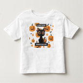ハロウィーンキッズパーソナライズされたティー – かわいい猫デザイン トドラーTシャツ (正面)