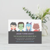 ハロウィーンキッズモンスターバースデーパーティ招待状 招待状 (スタンド正面)