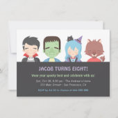 ハロウィーンキッズモンスターバースデーパーティ招待状 招待状 (正面)