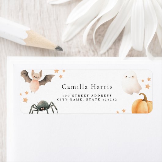 ハロウィーンキッド誕生日差出人住所ラベル ラベル (インサイチュ)
