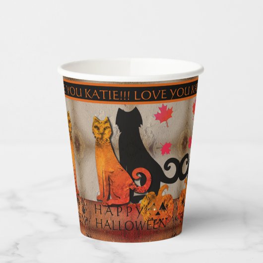 ハロウィーンキティ猫 紙コップ (左)