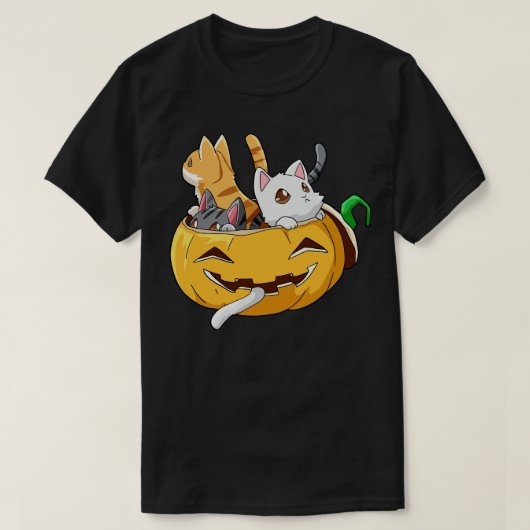 ハロウィーンキャッツカボチャ2 Tシャツ (デザイン正面)