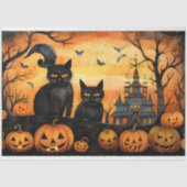 ハロウィーンキャッツ1デコページ紙 薄葉紙 (正面)