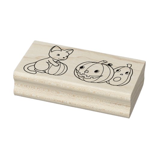 ハロウィーンキャットとカボチャの色が私 ラバースタンプ (スタンプ)