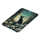 ハロウィーンキャットとスカル マグネット (左側)