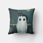 ハロウィーンキャットとプール幽霊 クッション (裏面)
