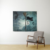 ハロウィーンキャットと幽霊飛んでいるオンブロム タペストリー (インサイチュ(横))