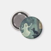 ハロウィーンキャットと幽霊 マグネット (正面/裏面)