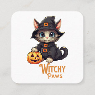 ハロウィーンキャットウィッチー スクエア名刺