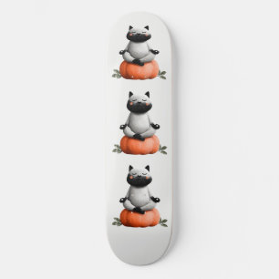 ハロウィーンキャットオンパンプキンデザイン スケートボード