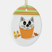 ハロウィーンキャットカップケーキ セラミックオーナメント (右)