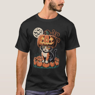 ハロウィーンキャットカボチャ Tシャツ