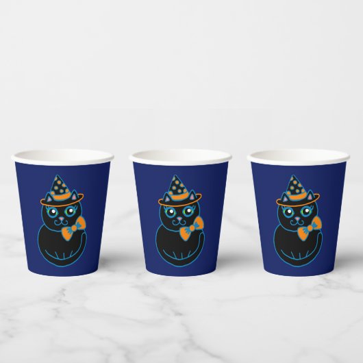 ハロウィーンキャットコーヒーパーティードリンク紙カップ 紙コップ (複数)