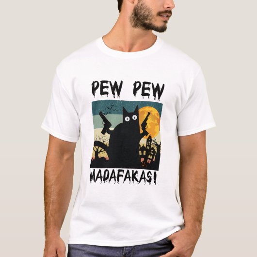 ハロウィーンキャットデザイン Tシャツ (正面)
