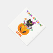 ハロウィーンキャットトリックまたはトリート スタンダードカクテルナプキン (角)