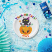 ハロウィーンキャットトリックまたはトリート ペーパープレート (パーティー)