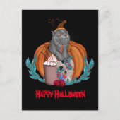 ハロウィーンキャットハッピーハローウィン ポストカード (正面)