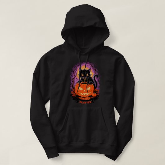 ハロウィーンキャットハロウィントリーニ パーカ (デザイン正面)
