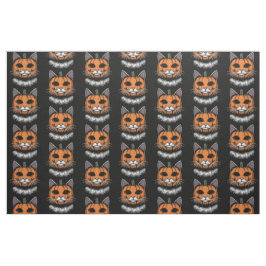 ハロウィーンキャットパンプキン顔 ファブリック