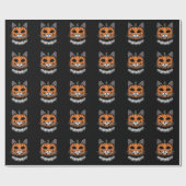 ハロウィーンキャットパンプキン顔 ラッピングペーパー (フラット)