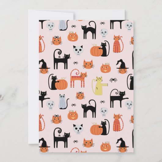 ハロウィーンキャットパーティの招待状 招待状 (裏面)