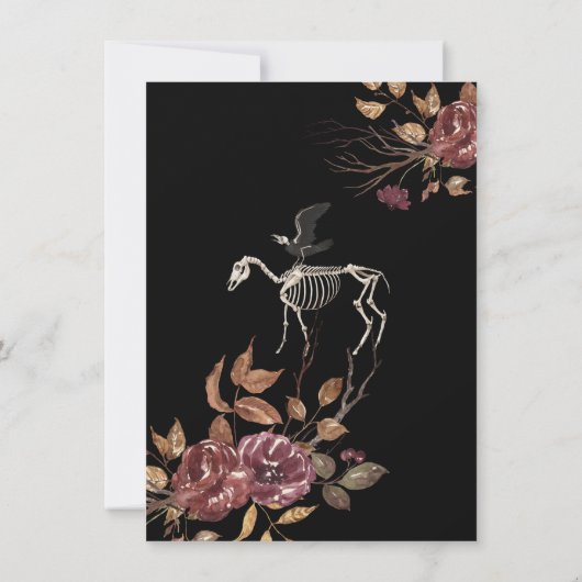 ハロウィーンキャットフローラダーク&ムーディ招待状 招待状 (裏面)