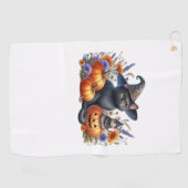 ハロウィーンキャットマウスカボチャTシャツ必須T-S ゴルフタオル (横)