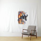 ハロウィーンキャットマウスカボチャTシャツ必須T-S タペストリー (インサイチュ(横))