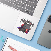 ハロウィーンキャットヴァンパイア子猫 シール (ノートパソコンとiPhone)