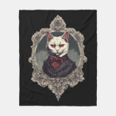 ハロウィーンキャット吸血鬼キャット フリースブランケット (正面)