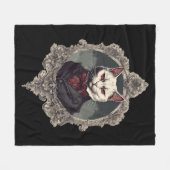 ハロウィーンキャット吸血鬼キャット フリースブランケット (正面(横))