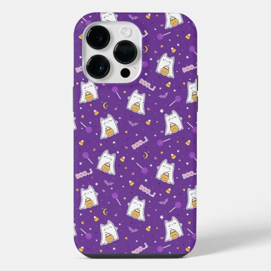 ハロウィーンキャット幽霊 iPhoneケース (裏面)