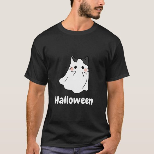 ハロウィーンキャット幽霊 Tシャツ (正面)