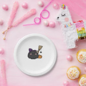 ハロウィーンキャット特大Tシャツ ペーパープレート (パーティー)