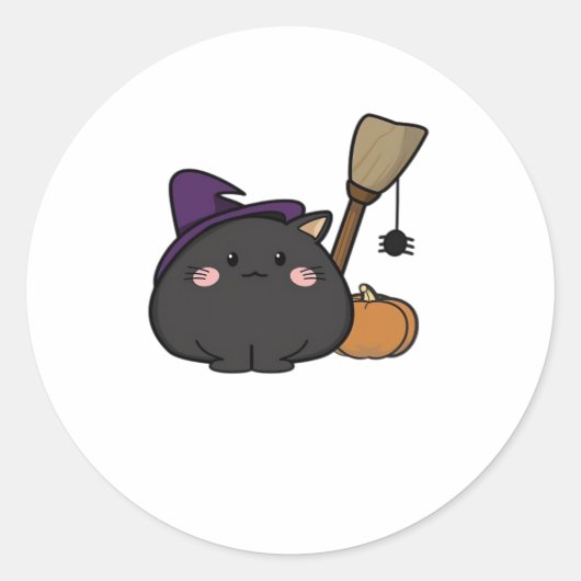 ハロウィーンキャット特大Tシャツ ラウンドシール (正面)