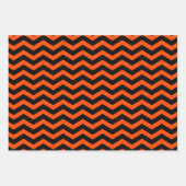 ハロウィーンキャット&ウィッチ |黒とオレンジのドット ラッピングペーパーシート (正面3)