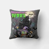 ハロウィーンキャット「ニャーニャーニャー」ウィッチキットン クッション (裏面)